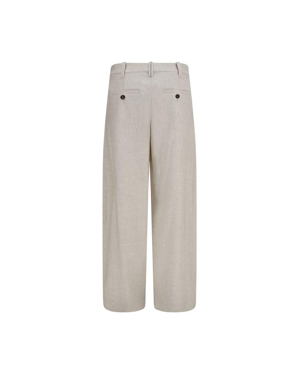 Brunello Cucinelli Gray Beige Wool Oves Aries Dress Pants
