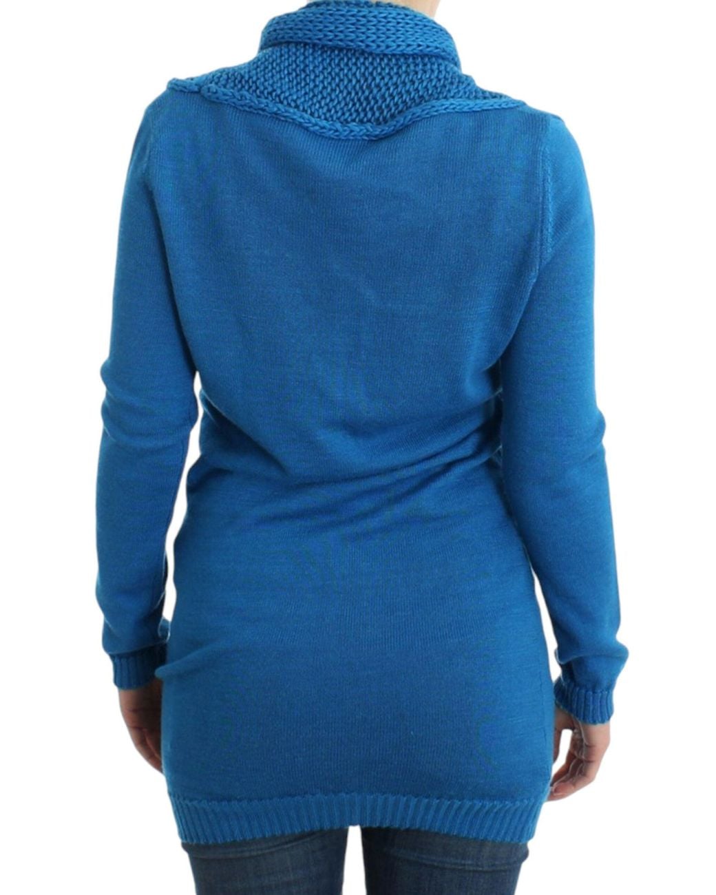 CoSTUME NATIONAL Blue Knitted Scoopneck Sweater