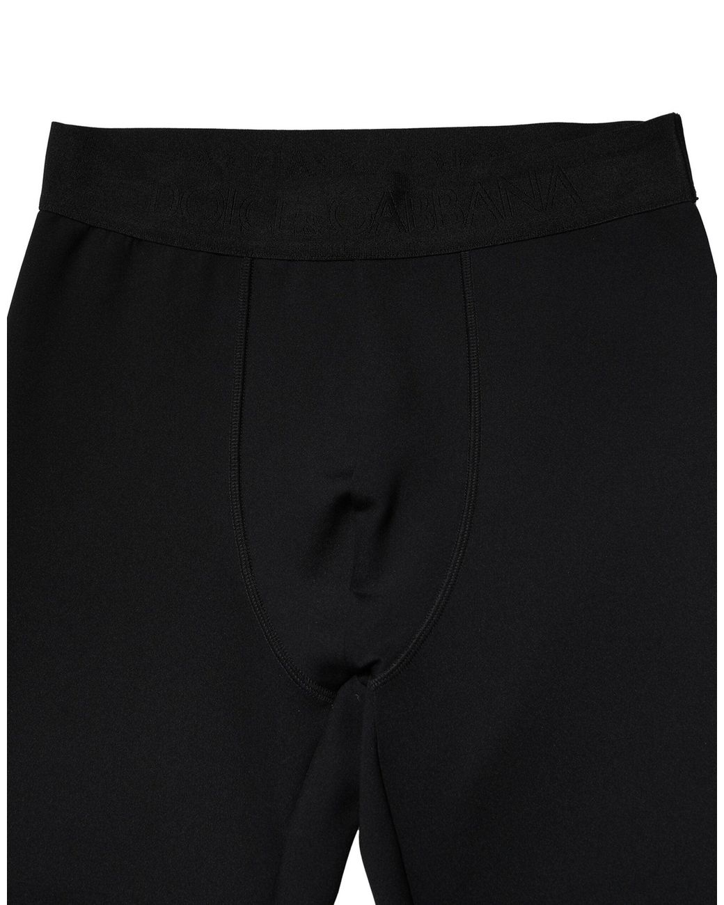 Dolce & Gabbana Black Nylon Elastic Logo Men Leggings Pants for men