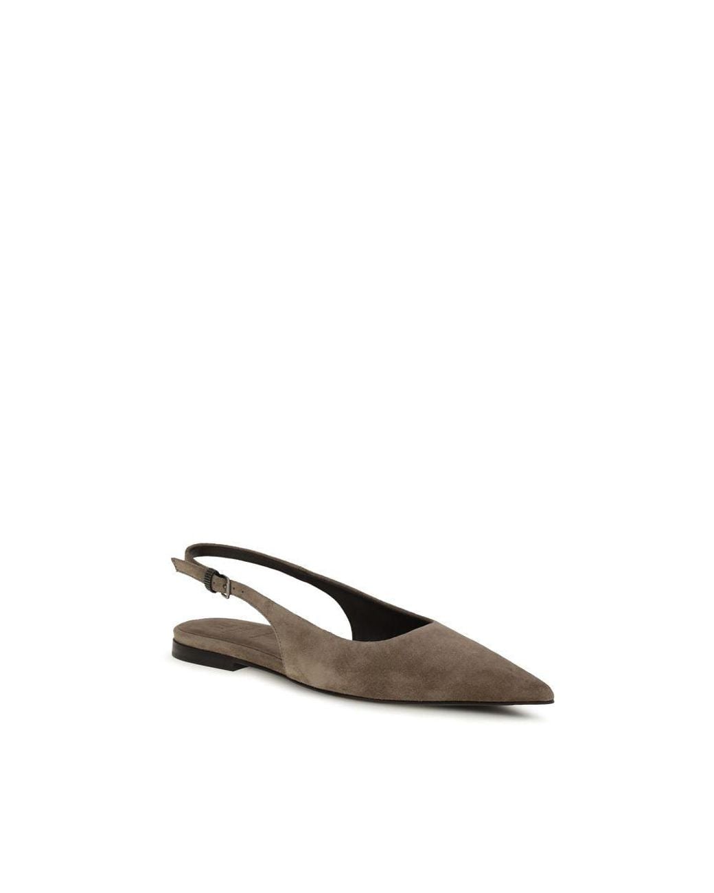 Brunello Cucinelli Multicolor Brown Calf Leather Bos Taurus Ballet Flats