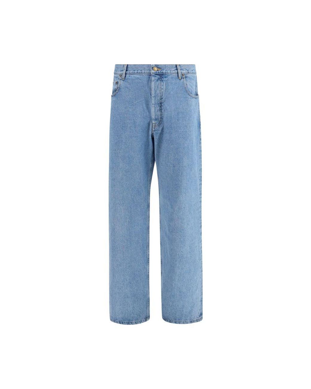 Thom Browne Blue Cotton Relaxed Fit Jeans for men