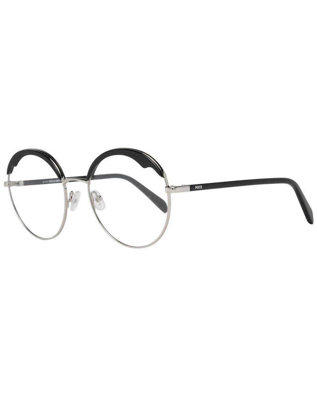 Emilio Pucci Metallic Black Metal & Plastic Glasses (frames)
