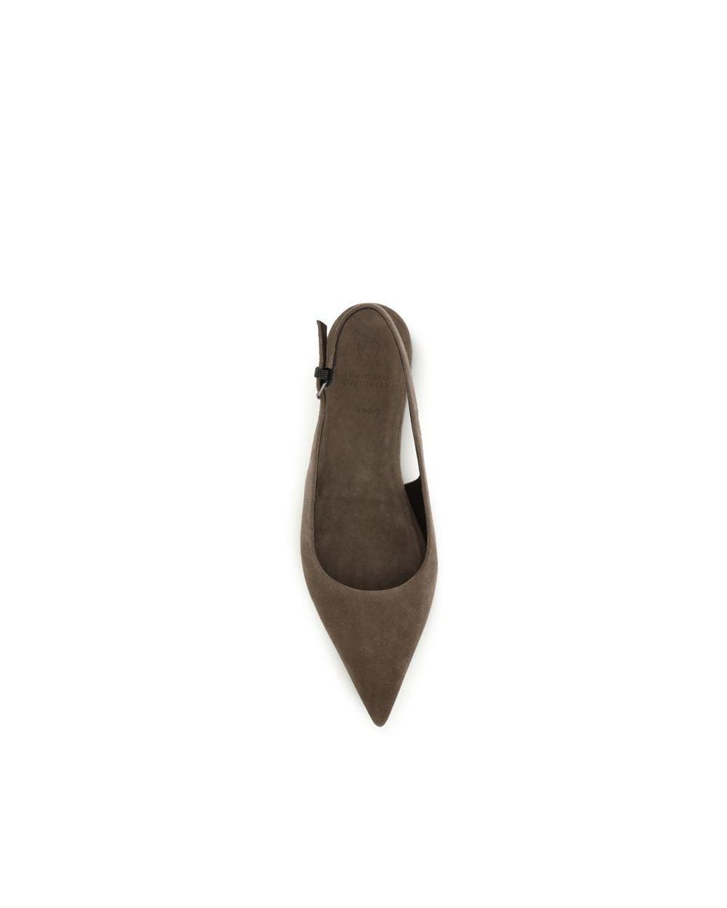 Brunello Cucinelli Multicolor Brown Calf Leather Bos Taurus Ballet Flats
