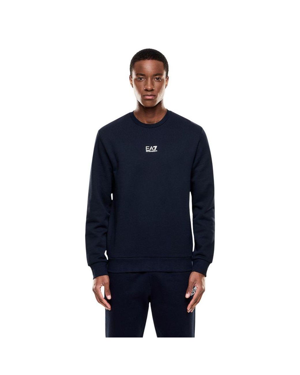 EA7 Blue Cotton Sweatshirt for men