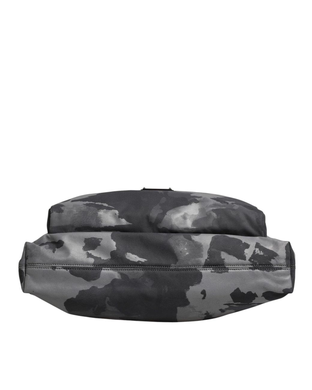 Dolce & Gabbana Black Gray Camo Cotton Multiple Compartments Tote Bag for men