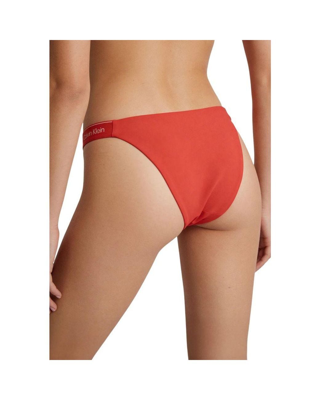 Calvin Klein Red Orange Recycled Polyester Bikini