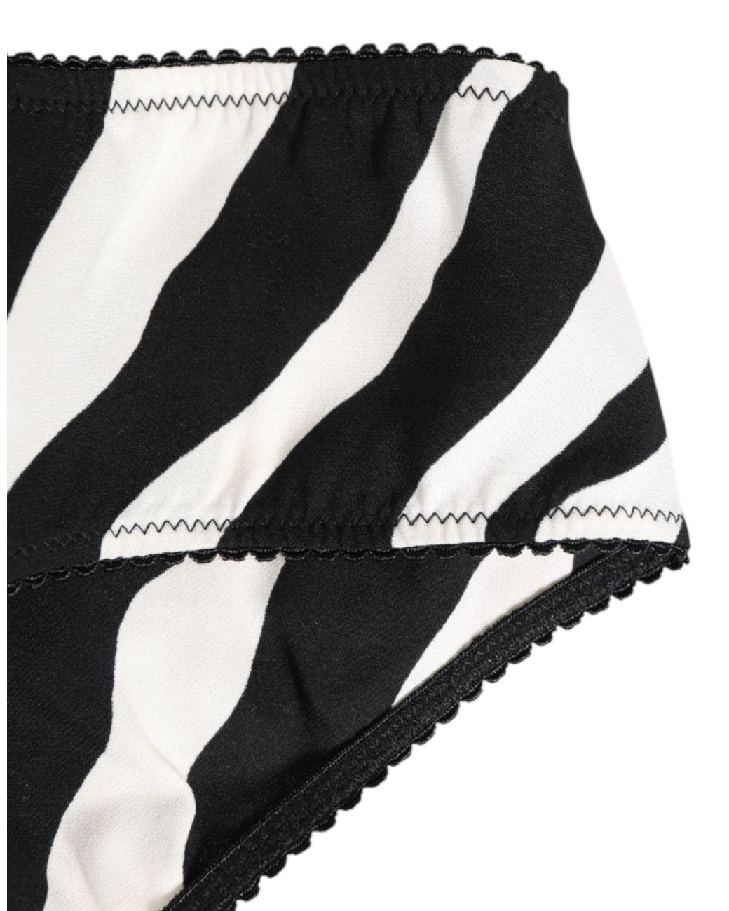 Dolce & Gabbana Black Zebra Print Slip Briefs Underwear Silk Clothing