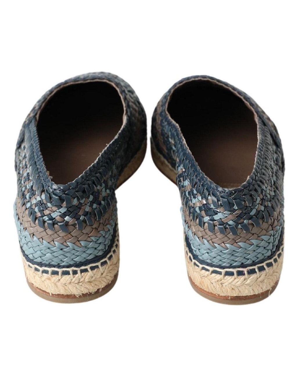 Dolce & Gabbana Blue Leather Buffalo Espadrille Shoes for men