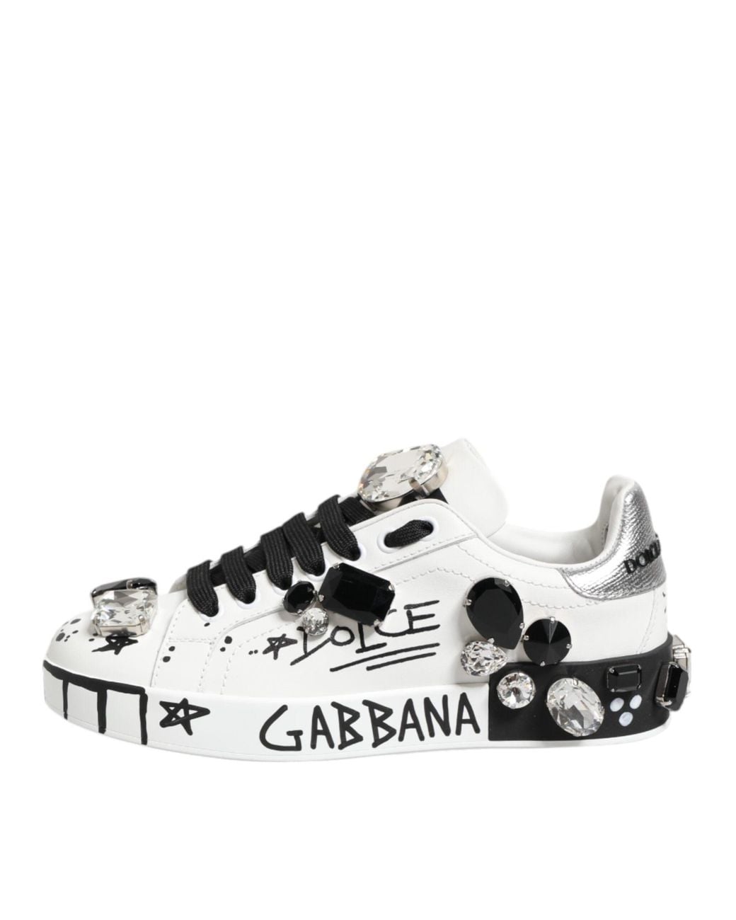 Dolce & Gabbana White Custom 2Zero Graffiti Sneakers