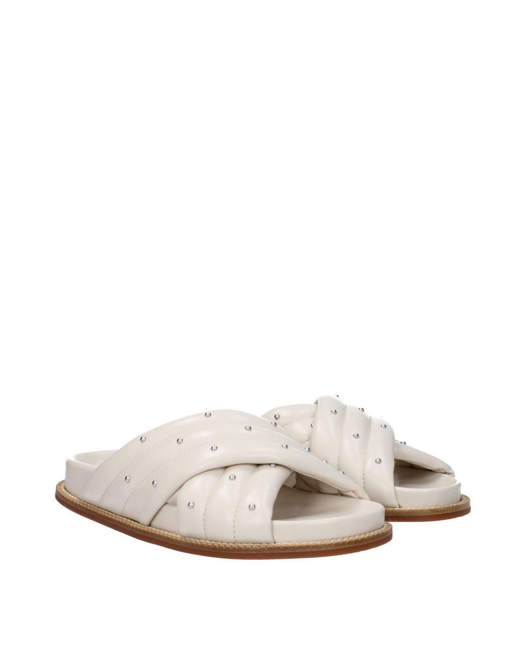 Fabiana Filippi White Studded Leather Sandals