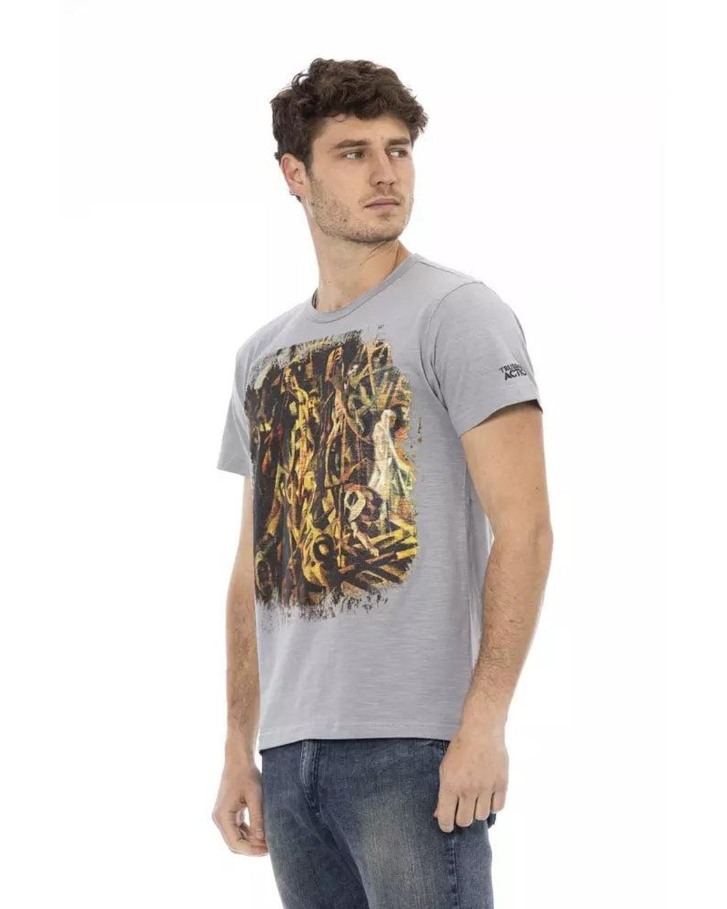TRUSSARDI ACTION Gray Cotton Men T for men