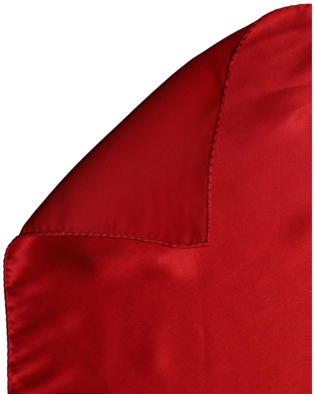 Dolce & Gabbana Red Satin Silk Foulard Handkerchief Scarf