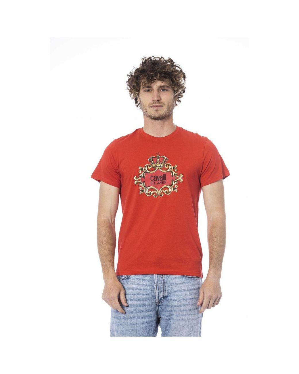 Roberto Cavalli Red Cotton Men T for men