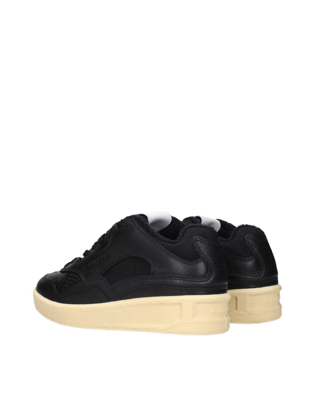 Jil Sander Blue Black Leather Low Top Sneakers