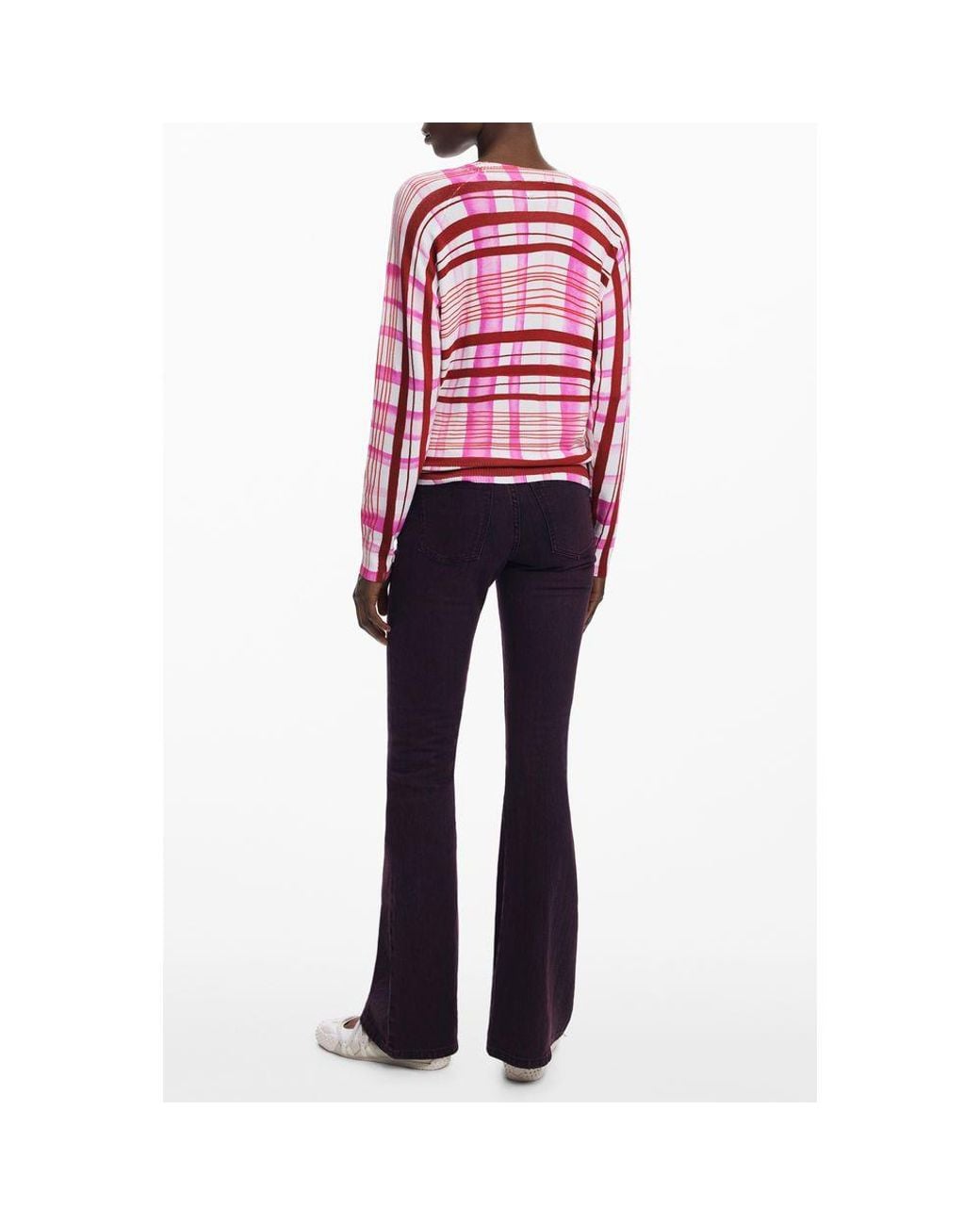 Desigual Red Pink Viscose Sweater