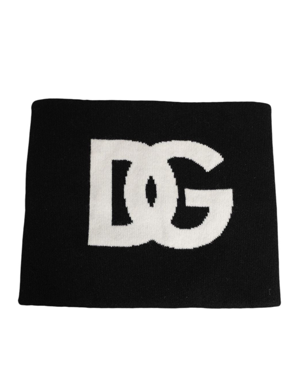 Dolce & Gabbana Black D&G Logo Cashmere Knitted Scarf for men