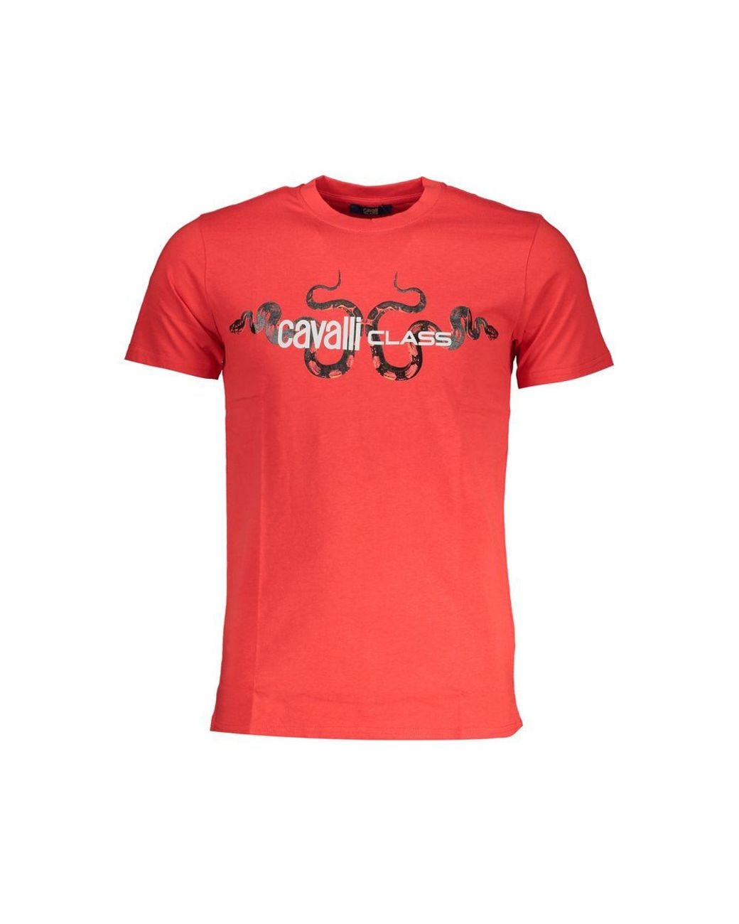 Roberto Cavalli Red Cotton T-Shirt for men