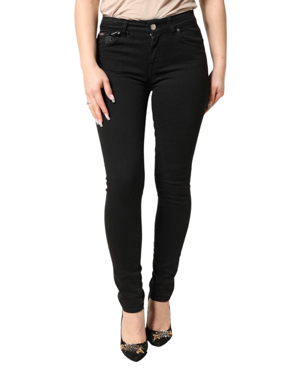 Dolce & Gabbana Black Cotton Stretch Skinny Denim Jeans Spandex Clothing