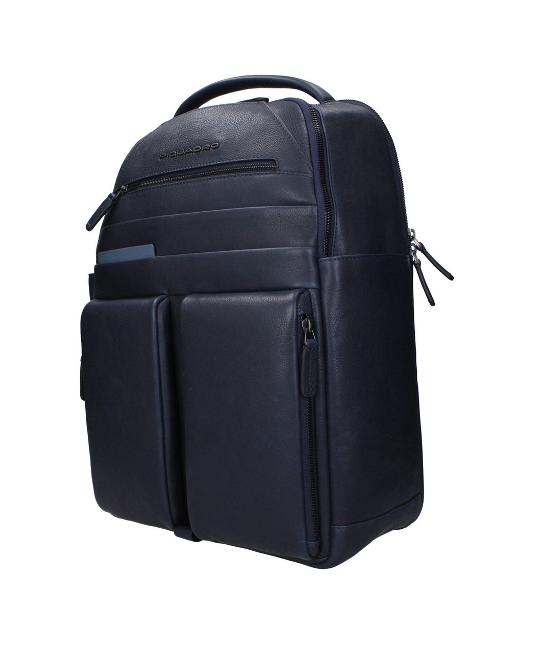 Piquadro Blue Leather Backpack for men