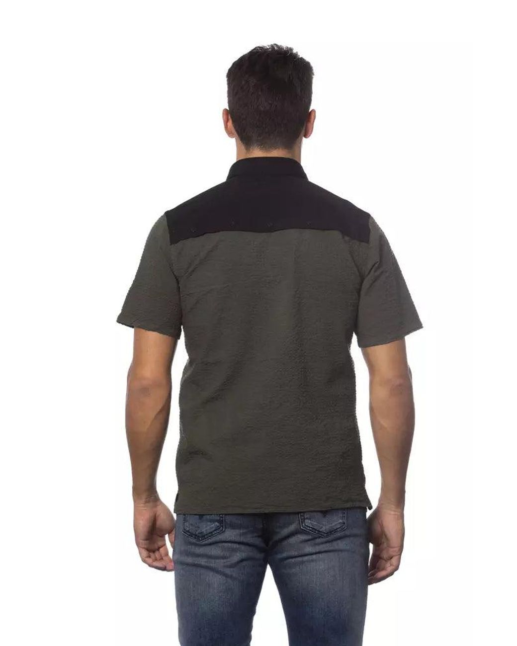 Verri Black Army Regular Fit Cotton Blend Shirt for men