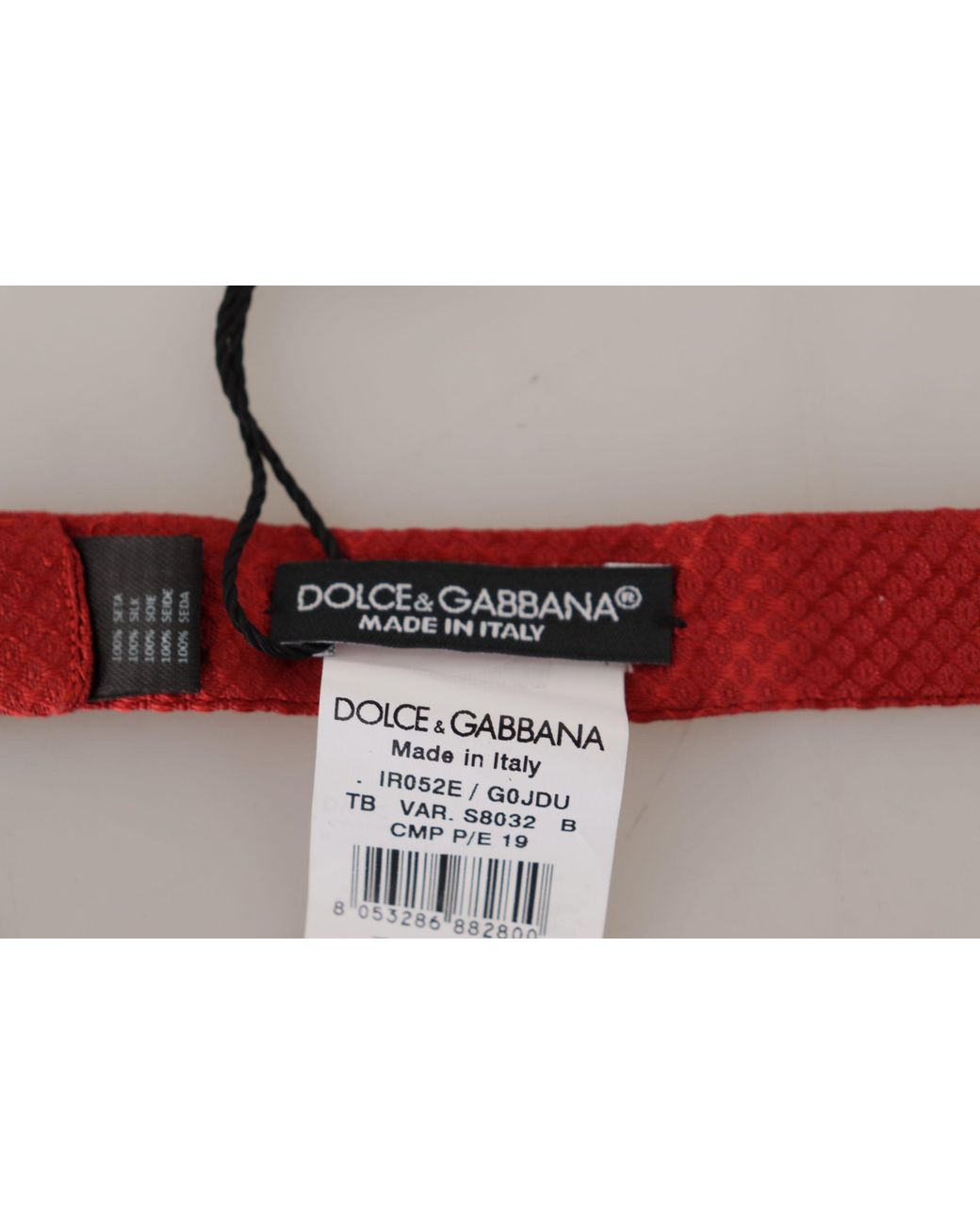 Dolce & Gabbana Red 100% Silk Adjustable Neck Papillon Tie for men