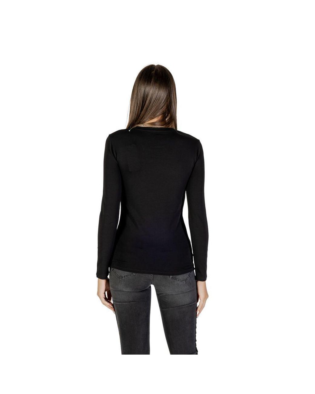 ARMANI EXCHANGE Black Cotton Long Sleeve T
