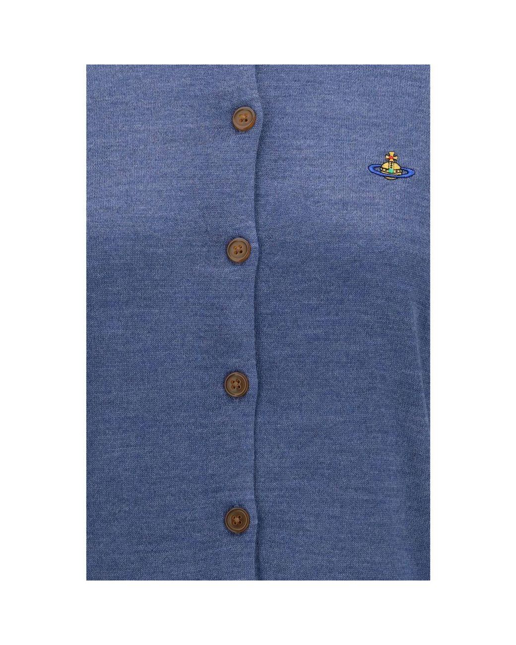 Vivienne Westwood Blue Wool Oves Aries Cardigan