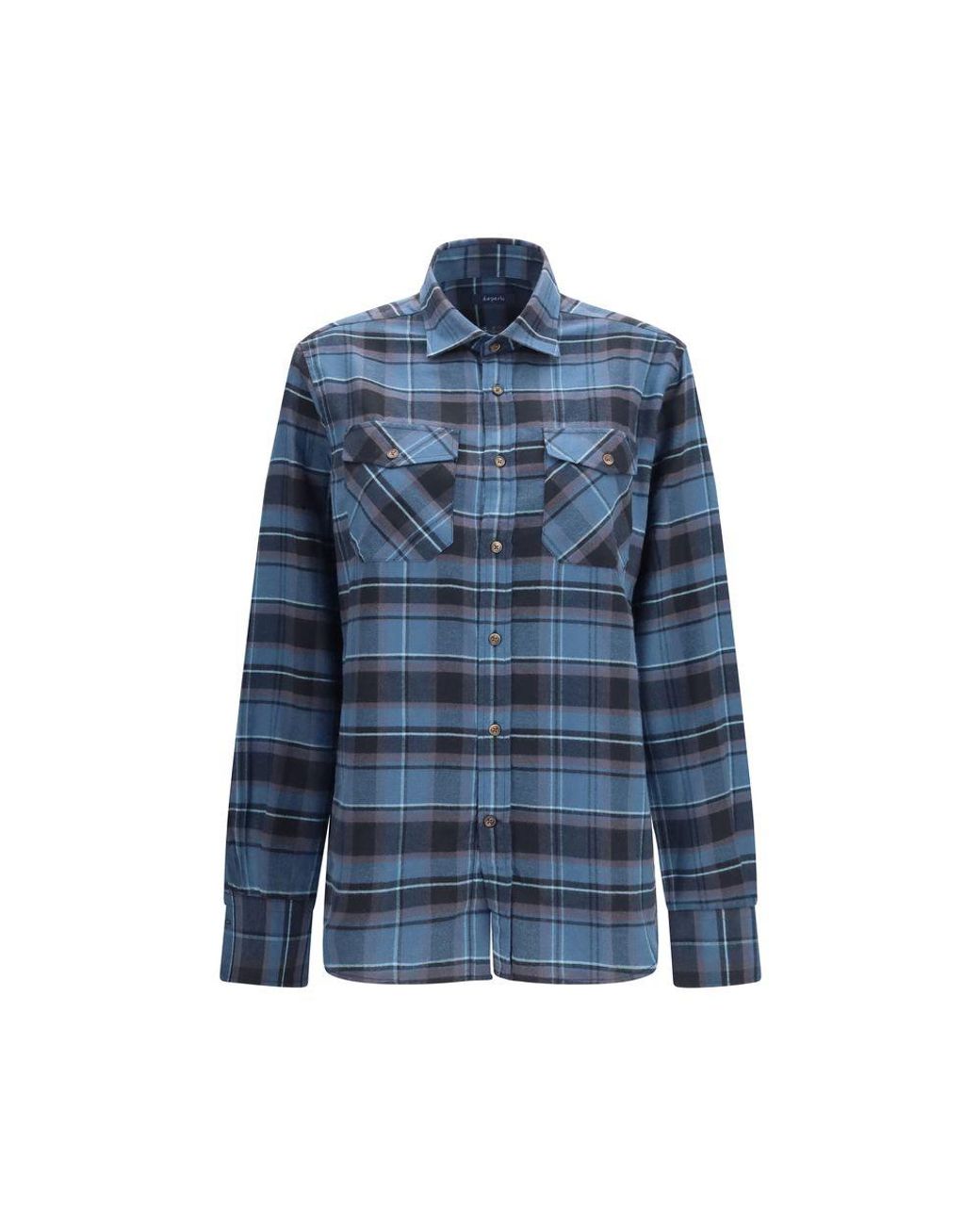 Deperlu Blue Cotton Shirt for men