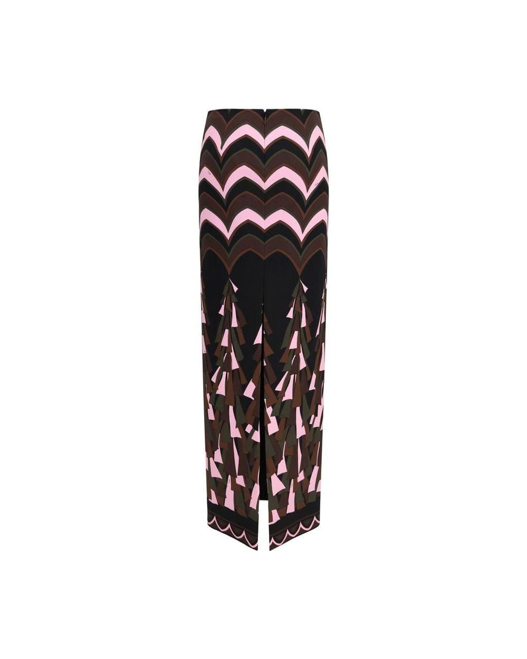 Emilio Pucci Black Multicolor Polyamide Long Skirt