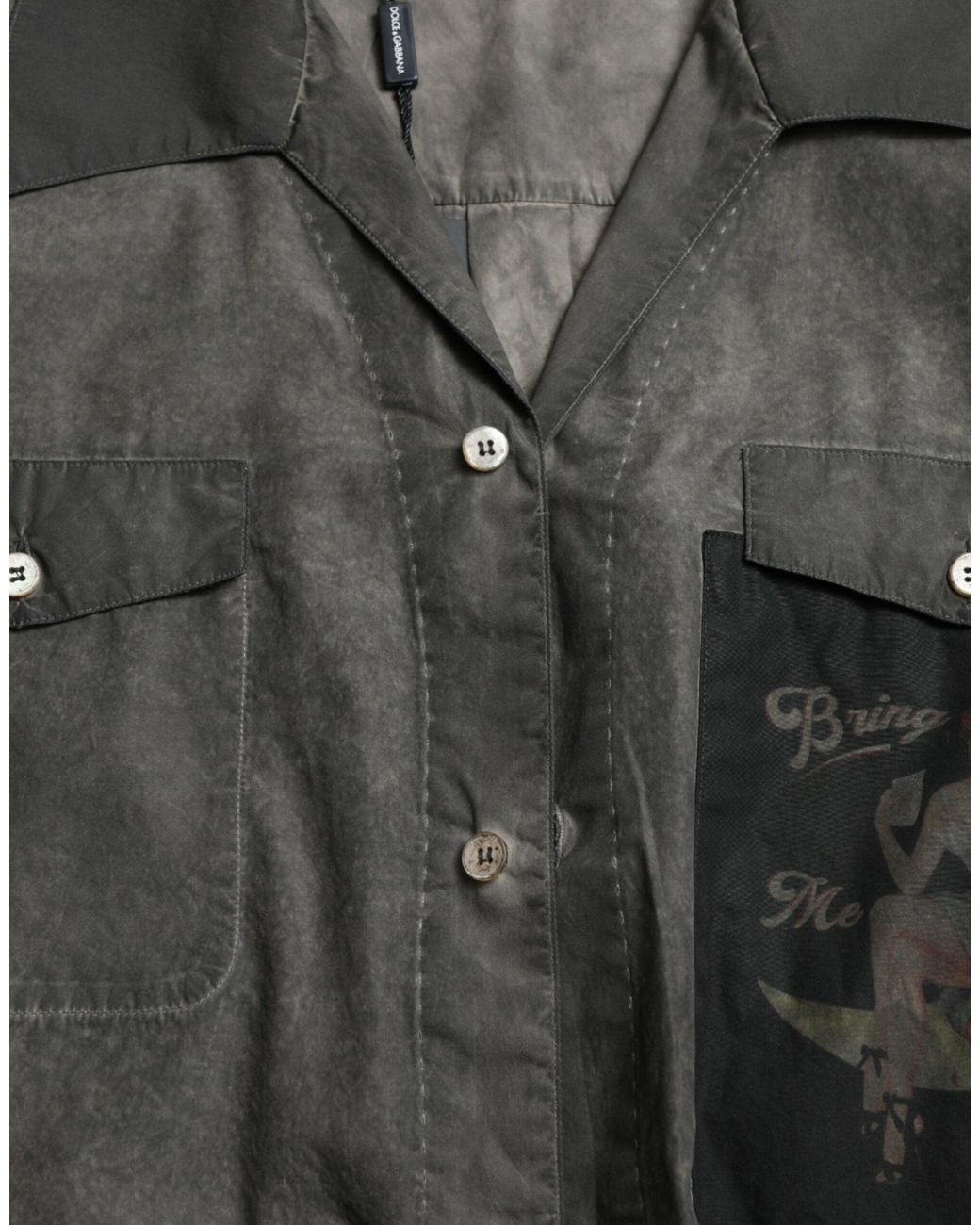 Dolce & Gabbana Black Cotton Collared Long Sleeves Shirt for men