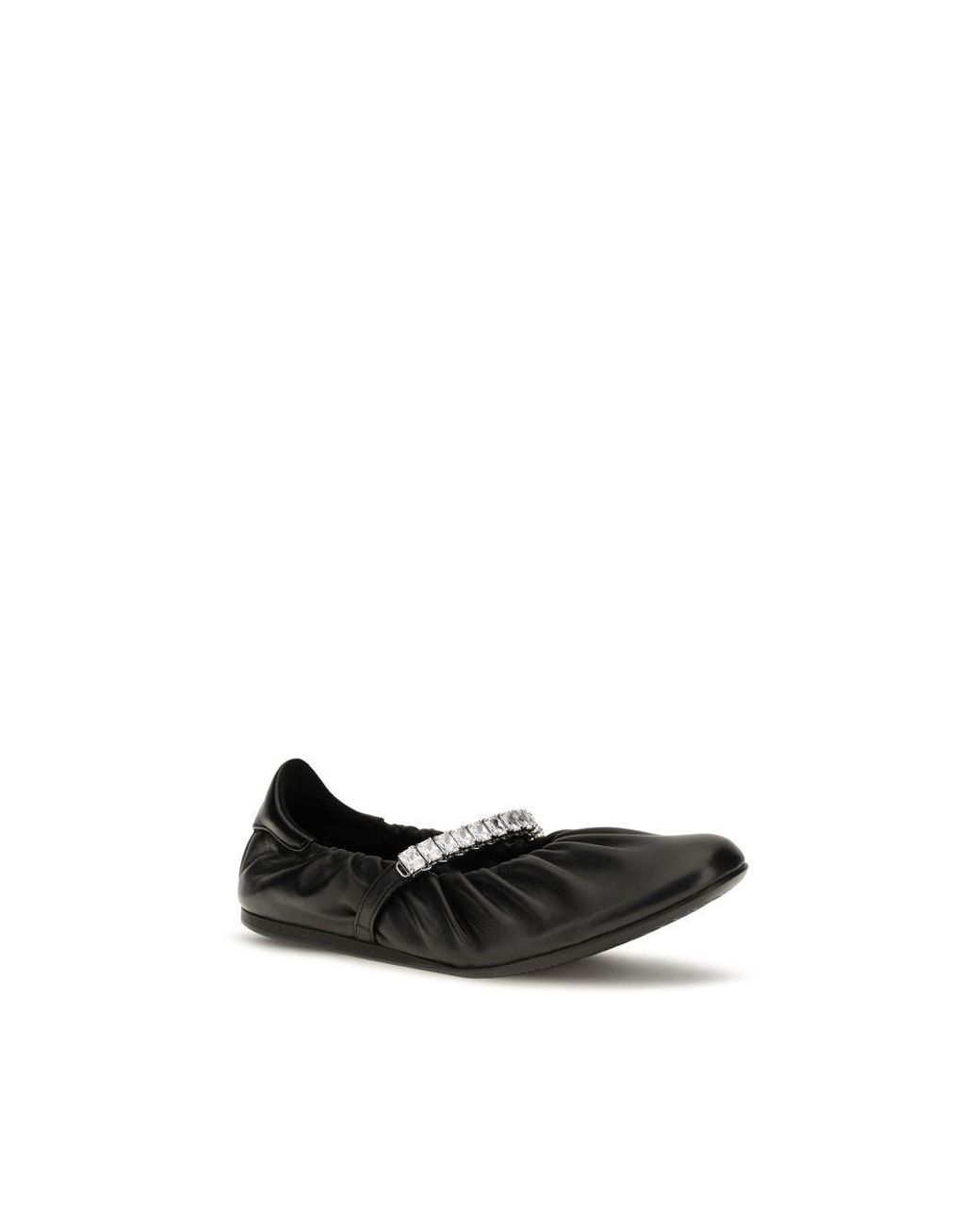 Jimmy Choo Black Calf Leather Bos Taurus Ballet Flats