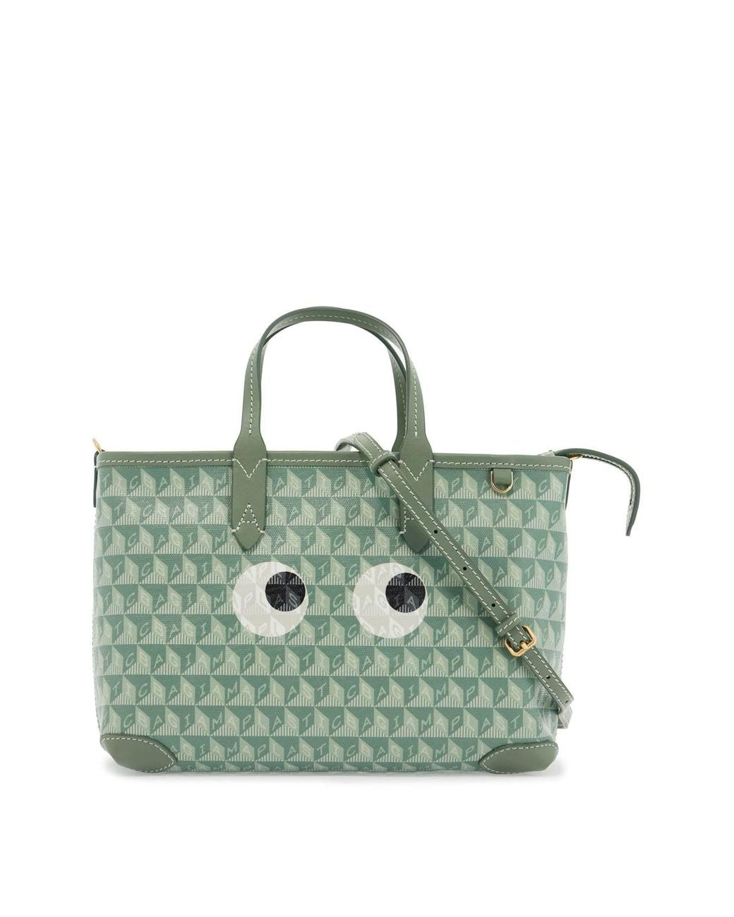 I AM A Plastic Bag XS Tote Eyes アイズ 2way Anya Hindmarch Borsa Tote I Am A Plastic Bag Xs Eyes in Green | Lyst