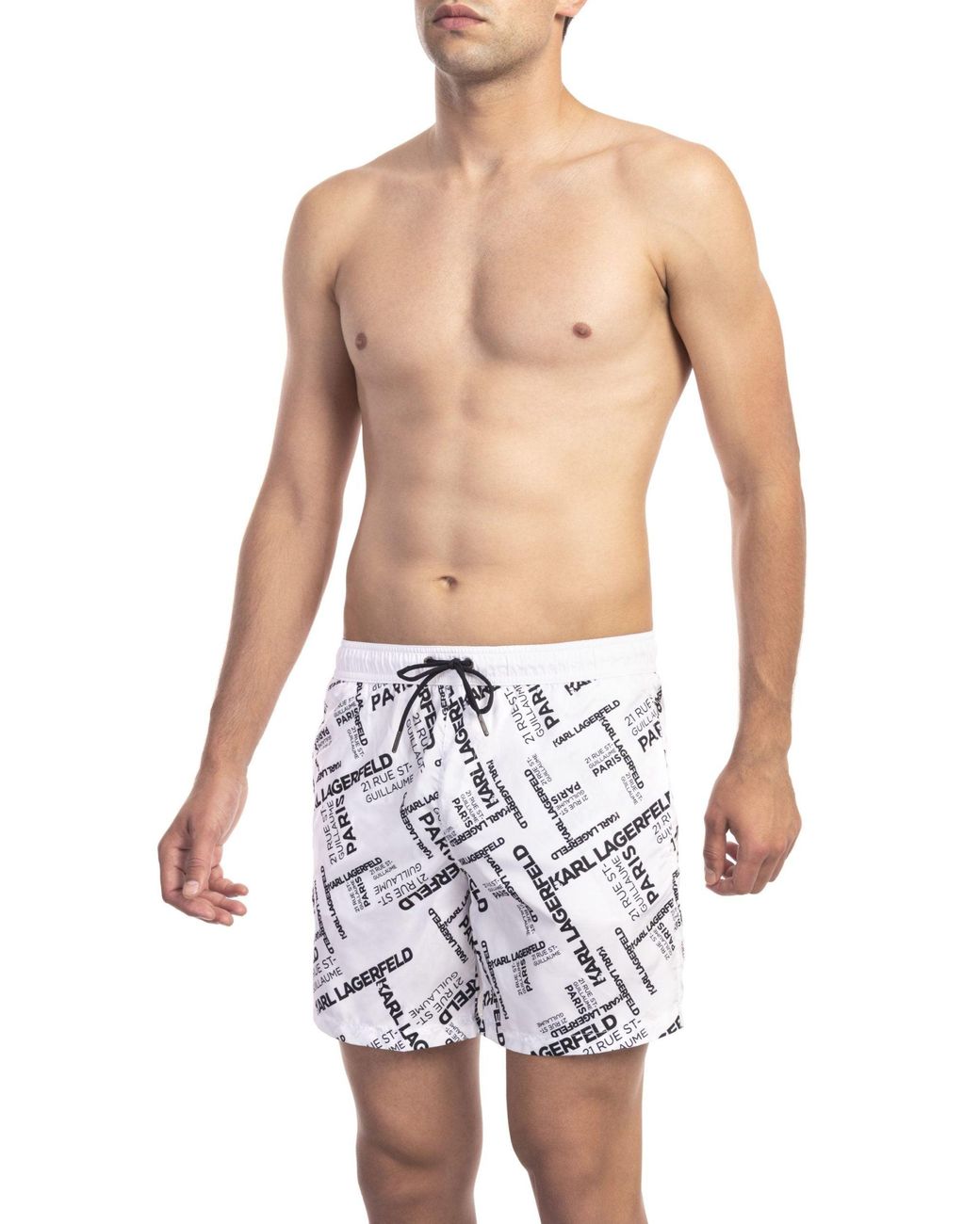 Karl Lagerfeld Regular Fit Swimwear in White for Men Lyst