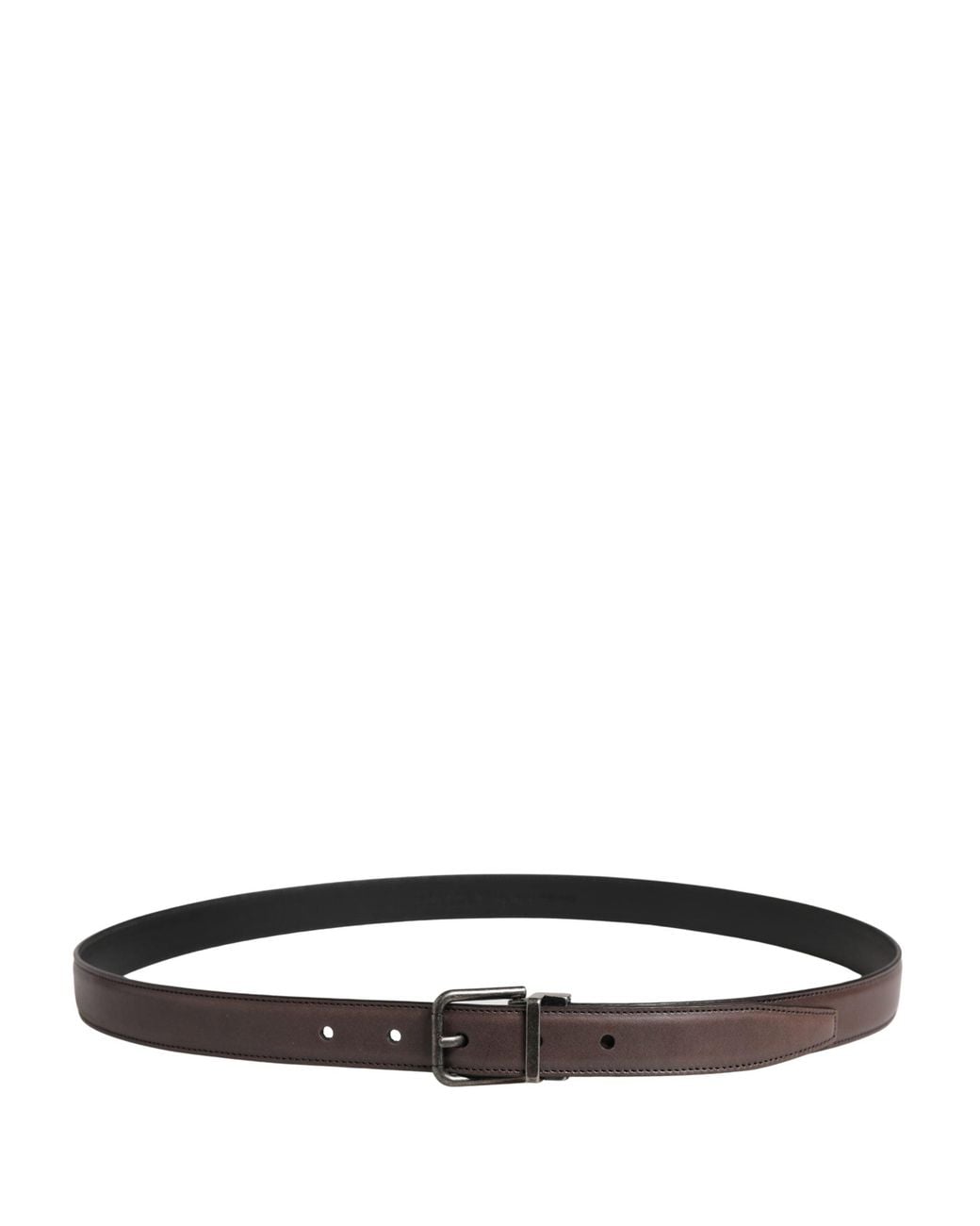 Dolce & Gabbana Black Classic Leather Metal Buckle Belt Calf for men