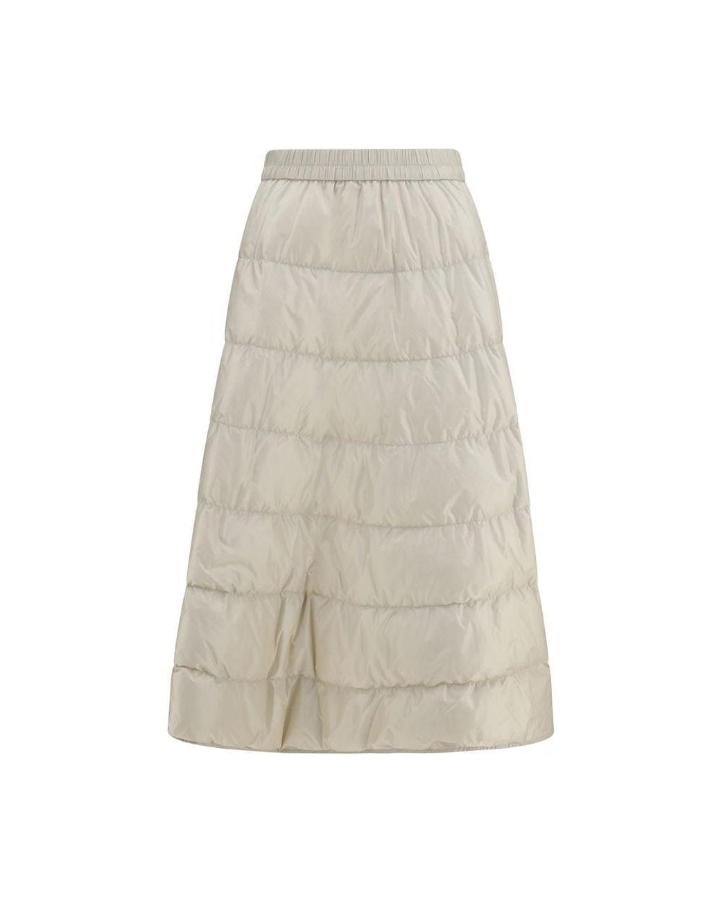 Moncler Natural Beige Nylon Midi Skirt