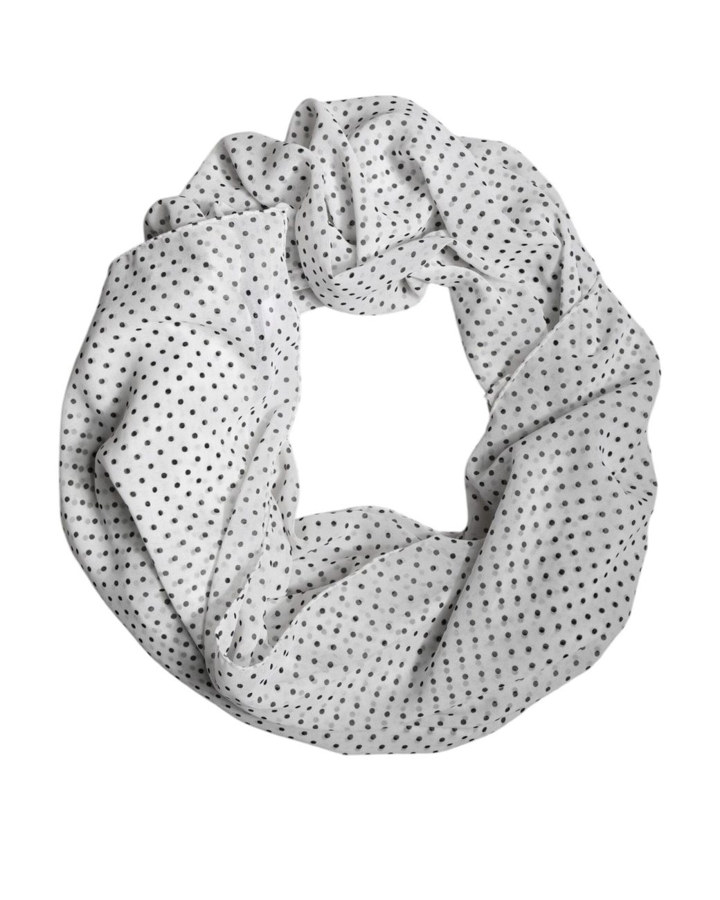 Dolce & Gabbana Gray Polka Dots Polyester Wrap Shawl Scarf