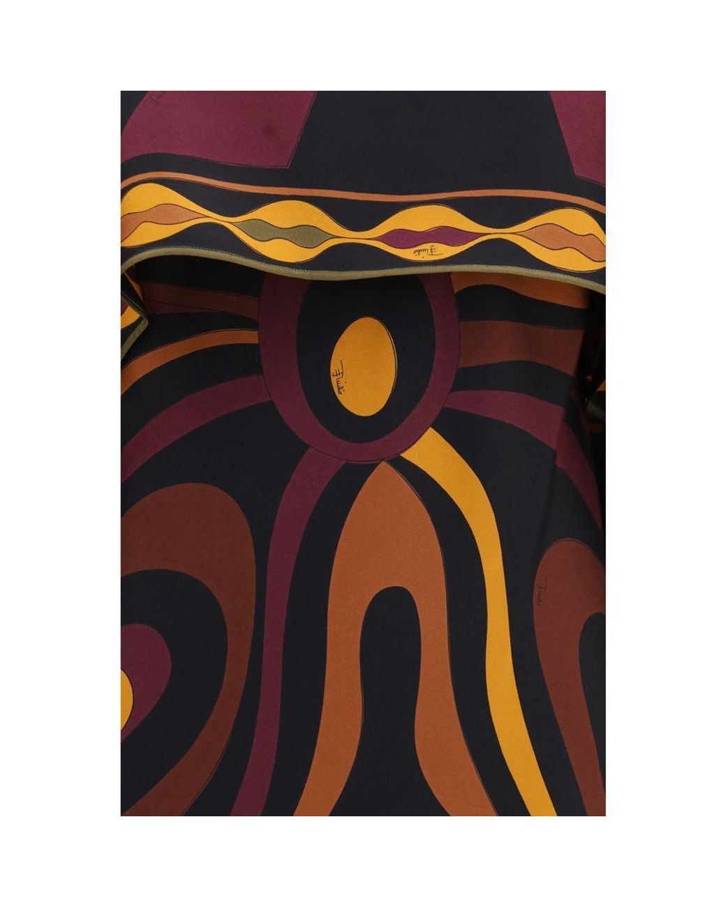 Emilio Pucci Brown Multicolor Silk Casual Dress