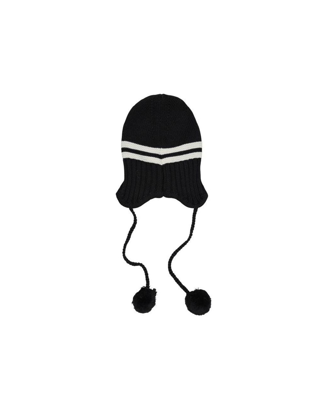 Tommy Hilfiger Black And White Recycled Wool Cap (baseball Hat)