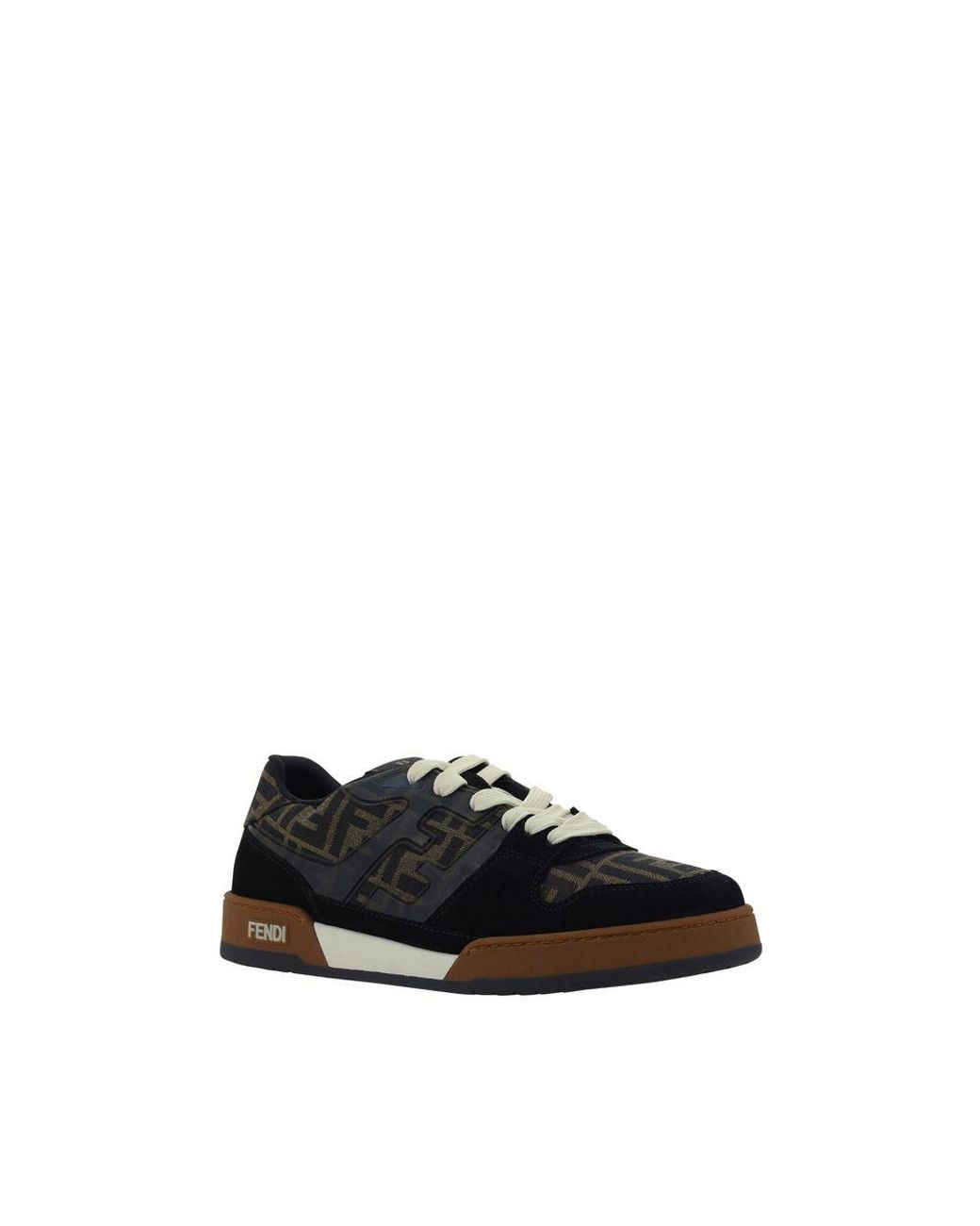 Fendi Black Multicolor Fabric Low Top Sneakers for men