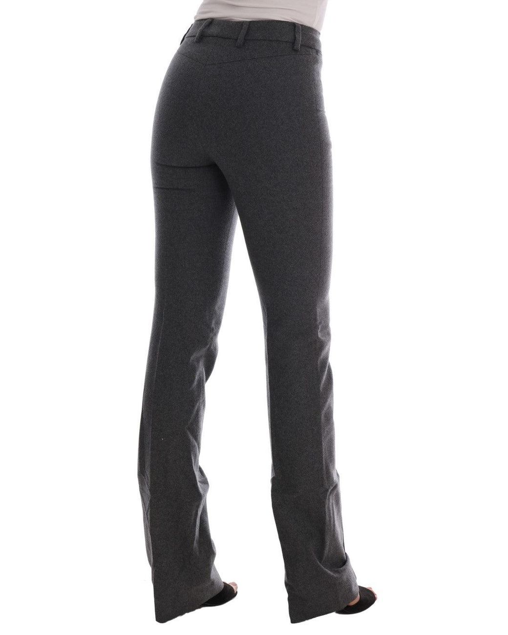 Ermanno Scervino Black Wool Stretch Slim Pants