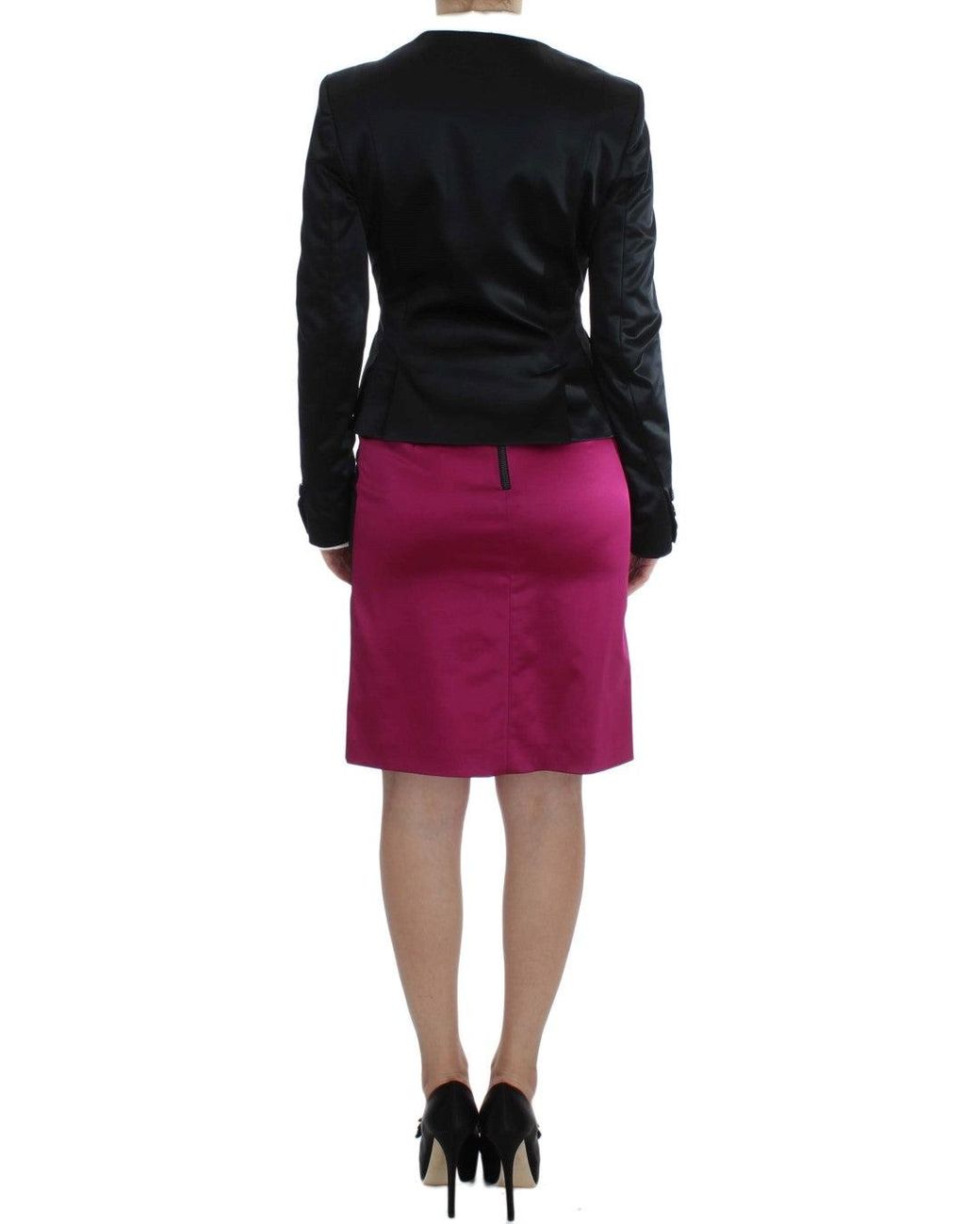 Exte Black Pink Two Piece Suit Skirt & Blazer