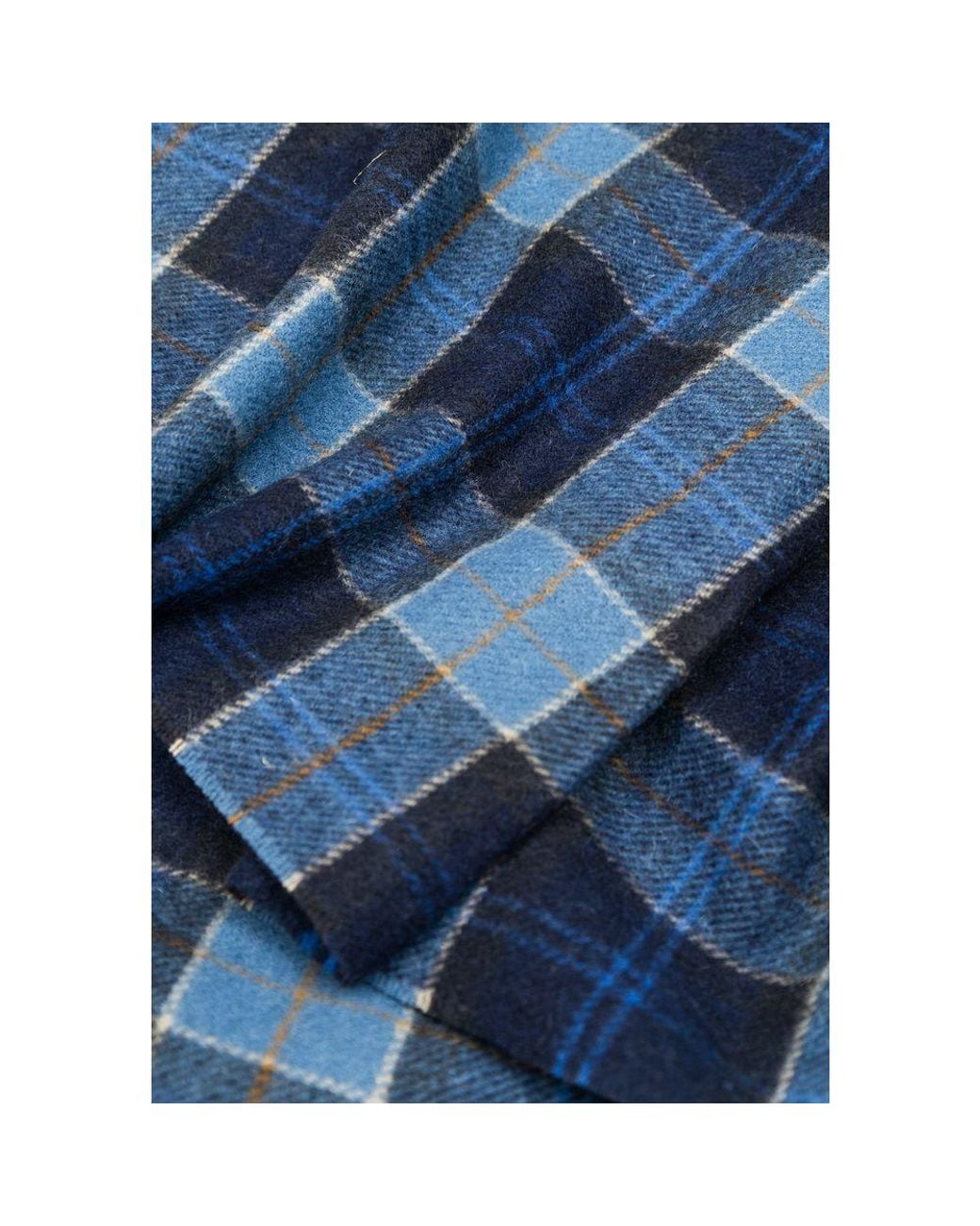 Barbour Blue Wool Scarf for men