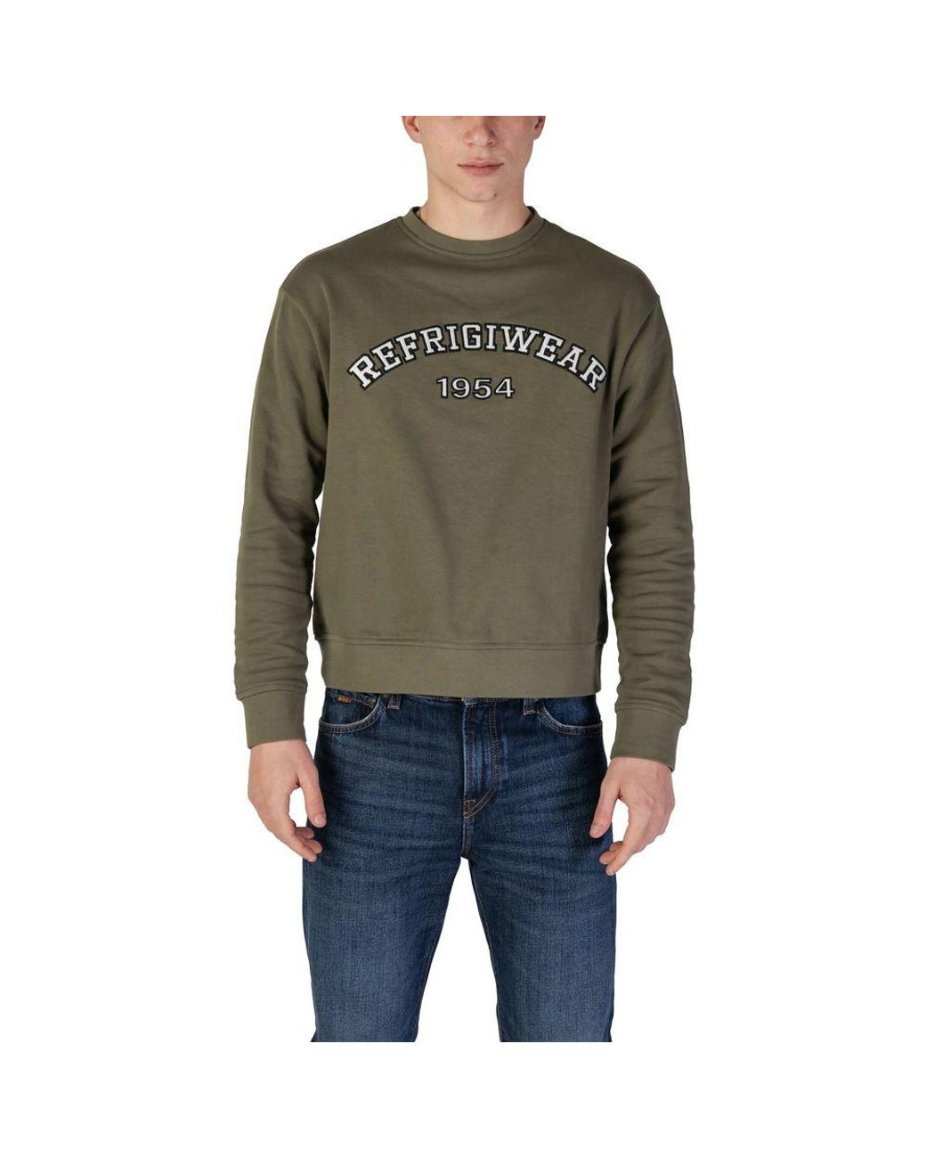 Refrigiwear Green Cotton Sweater for men
