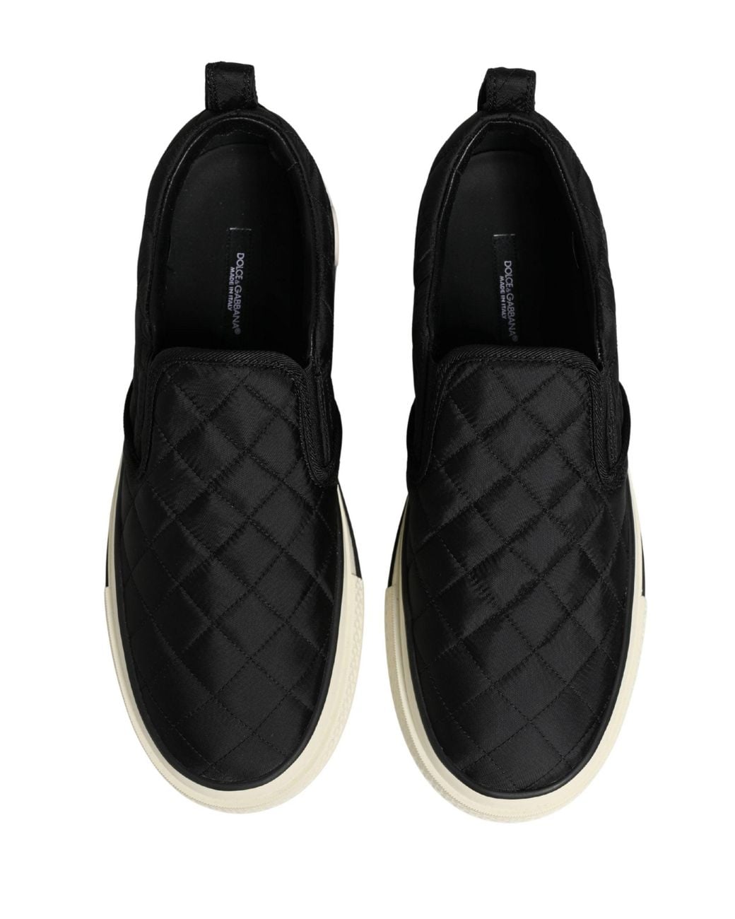 Dolce & Gabbana Black Quilted Slip On Low Top Sneakers Shoes