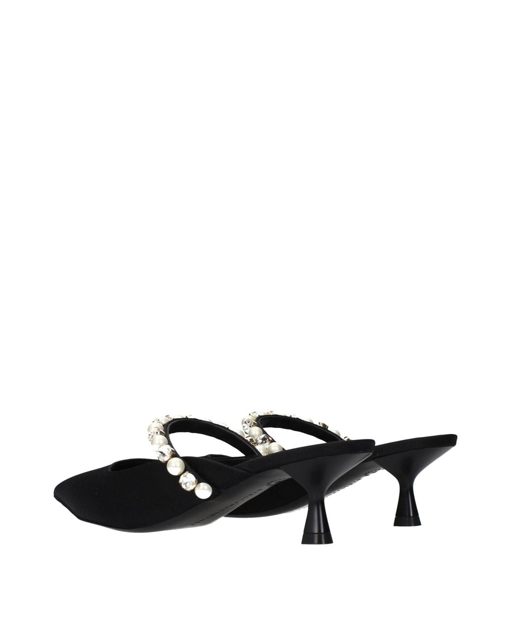 Stella McCartney Black Satin Stiletto Heel Sandals