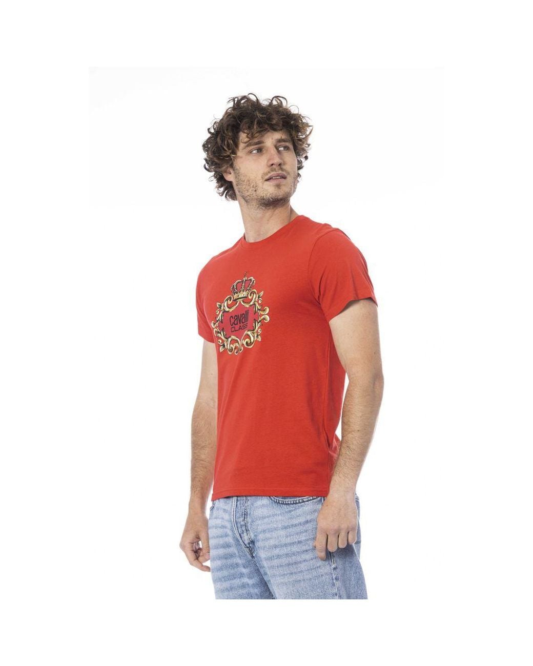 Roberto Cavalli Red Cotton Men T for men