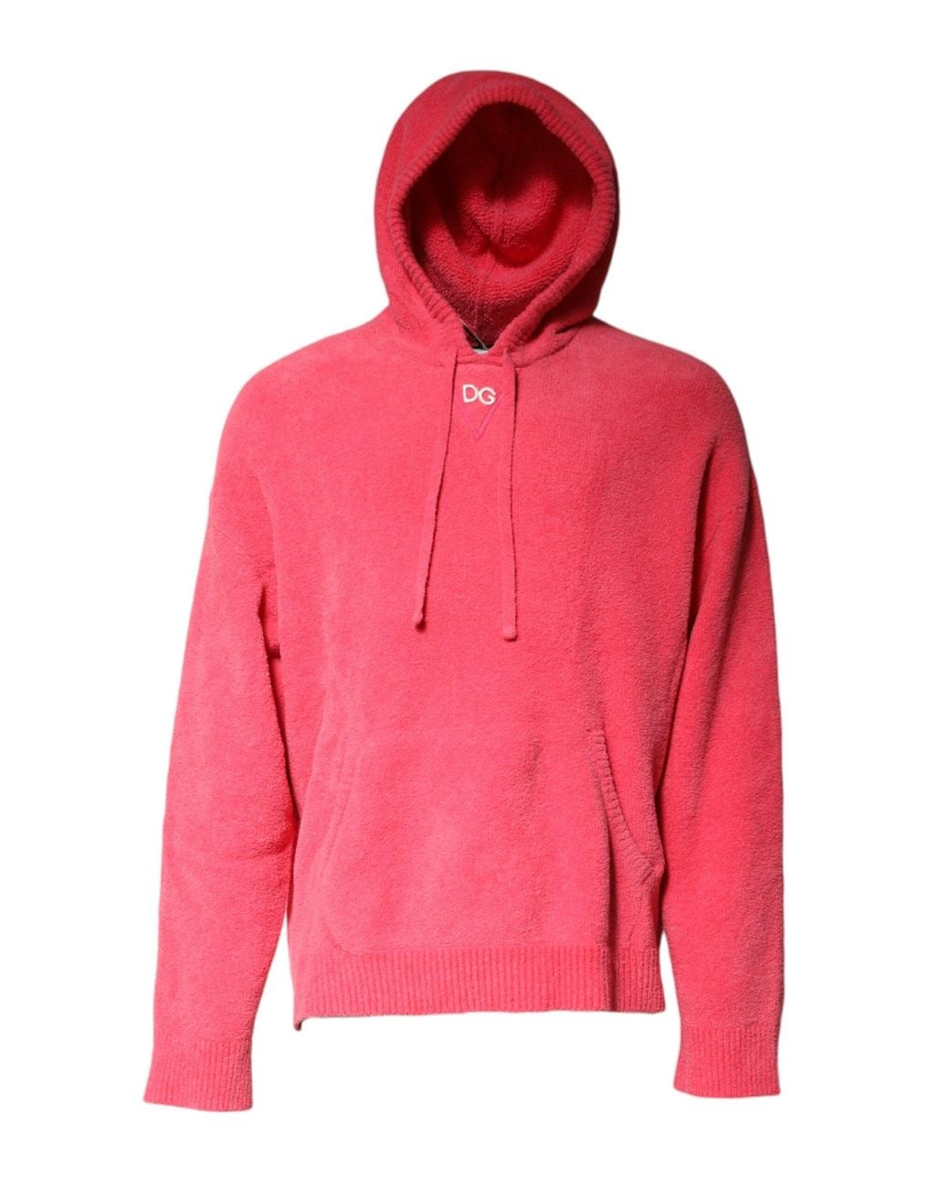 Dolce & Gabbana Pink Hooded Cotton Sweater for men