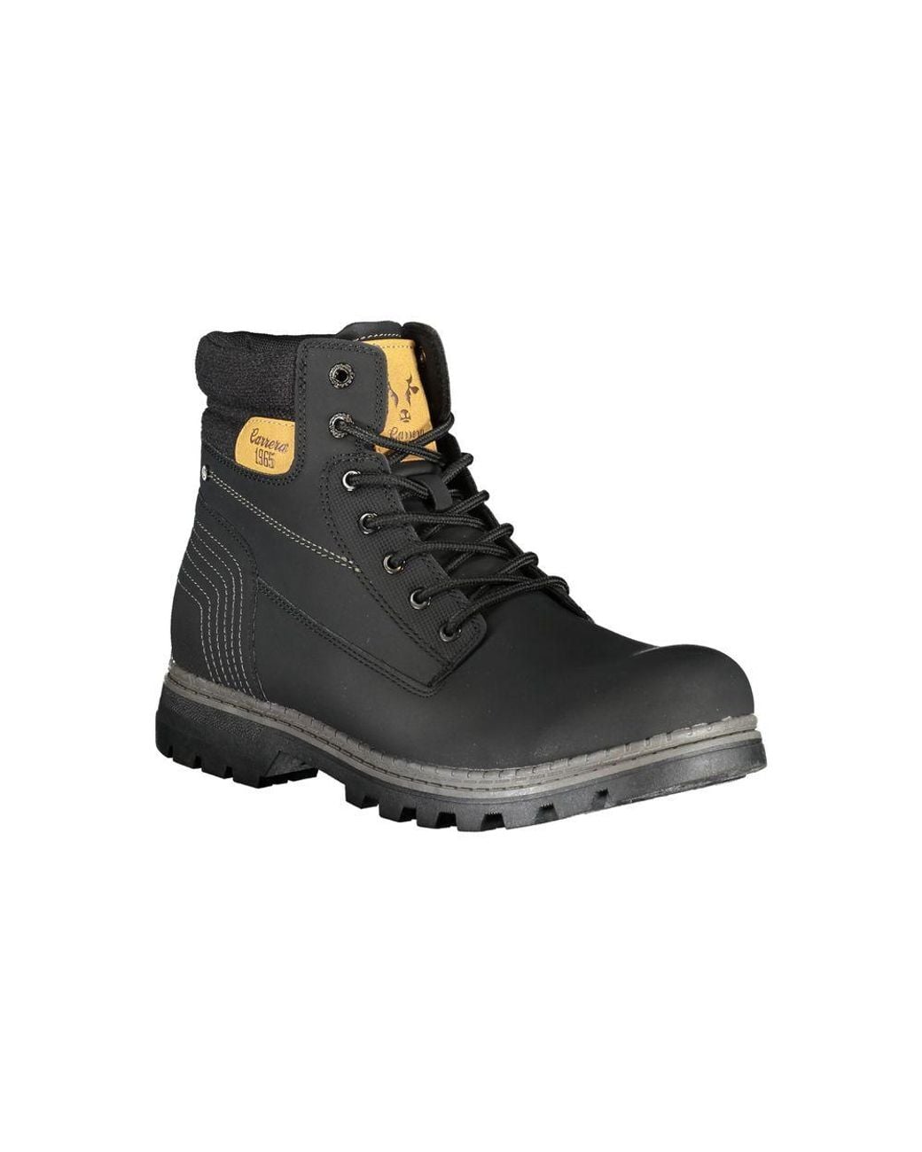 Carrera Black Sleek Laced Boots With Contrast Accents for men