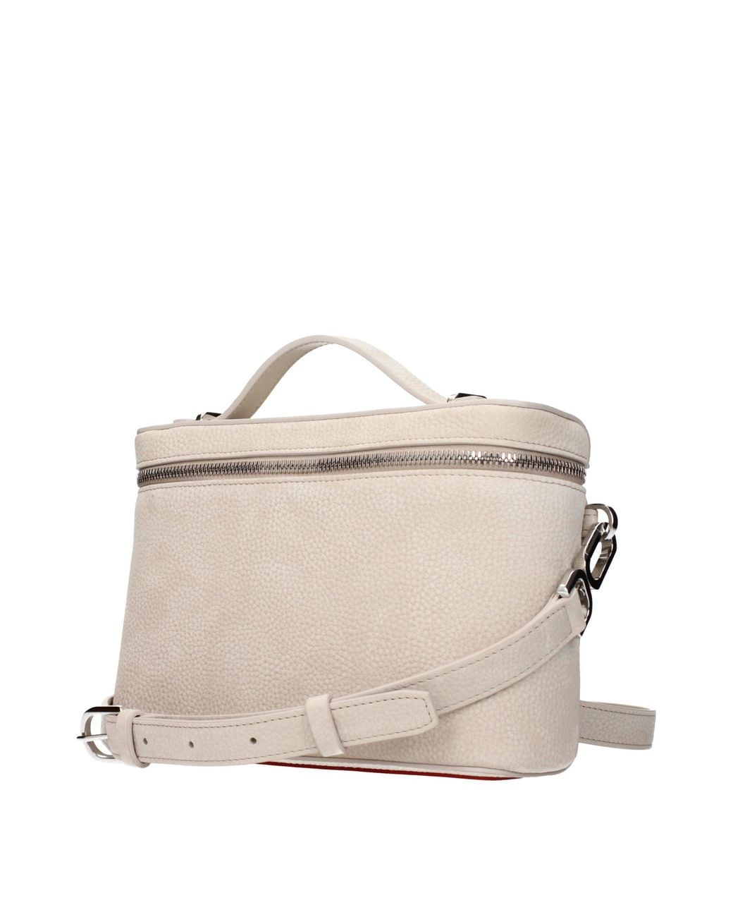 Christian Louboutin Natural Christian Louboutin Pebbled Leather Top Handle Bag