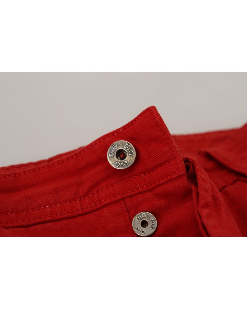 Dolce & Gabbana Red Cotton Straight Fit Denim Jeans for men
